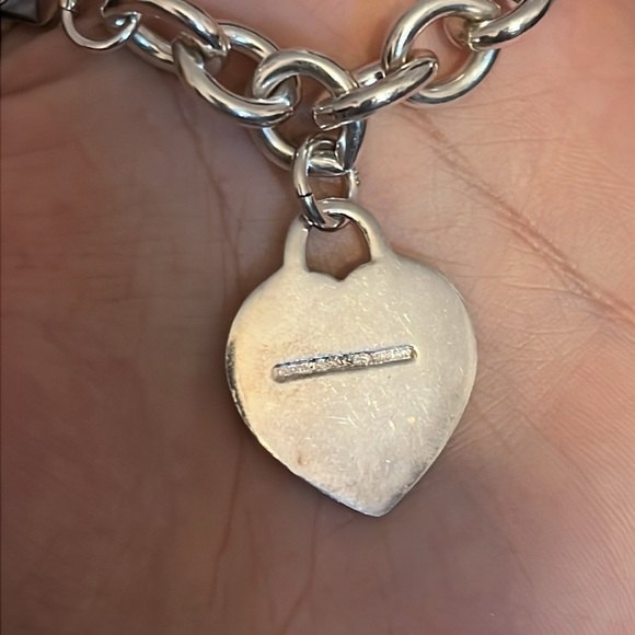 Judith Ripka 925 sterling sliver cable heart charm bracelet - Picture 3 of 4